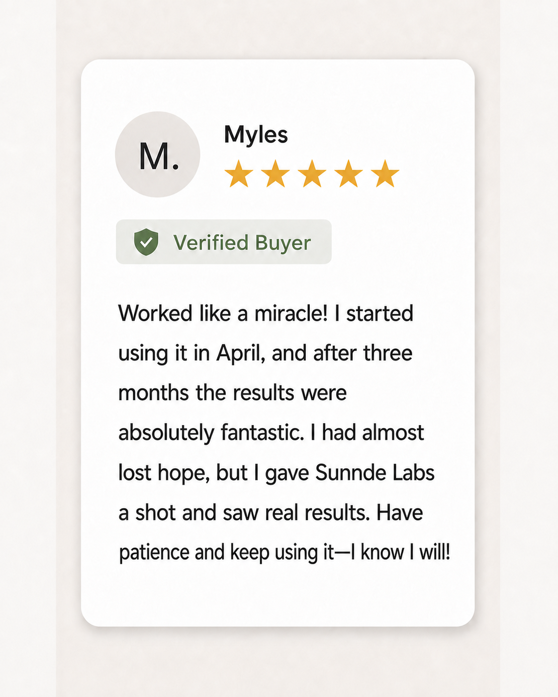 Customer review screenshot